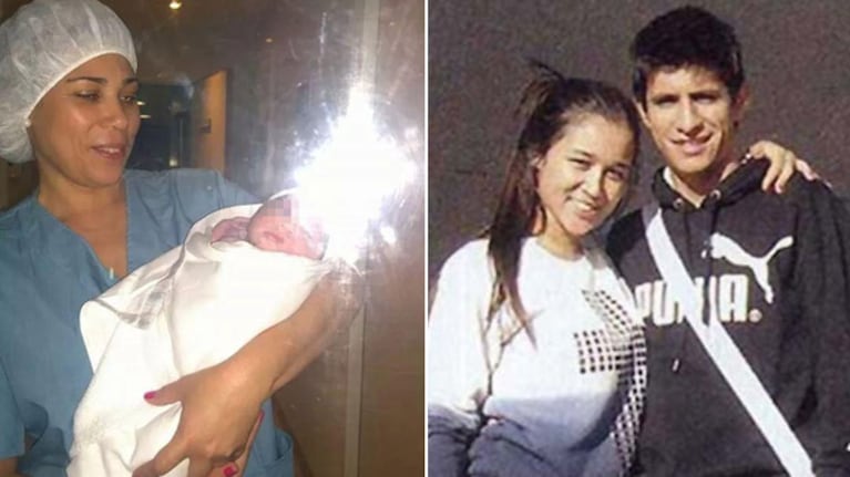 Jaqueline Dutrá con su nieto Valentino en brazos, y Aline Lucena junto a Mauricio Del Castillo Agüero. (Foto: @GomezDanyela y archivo Web)