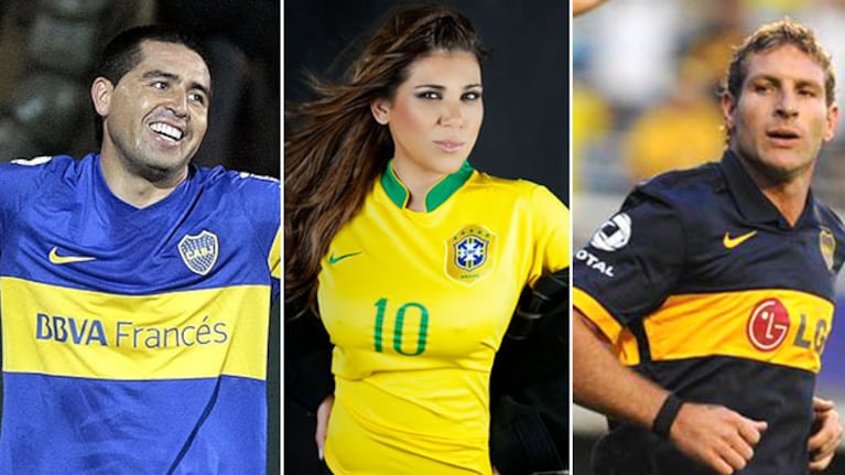 Jaqueline Dutrá, Román Riquelme y Martín Palermo. (Foto: Web)