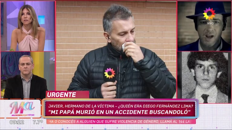 Javier, hermano de Diego, el joven cuyos restos fueron hallados en la casa donde vivió Gustavo Cerati (Foto: captura de eltrece).