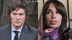 Javier Milei fulminó a Florencia Peña por la fake news sobre Jorge Messi (Foto de X y de Movilpress)