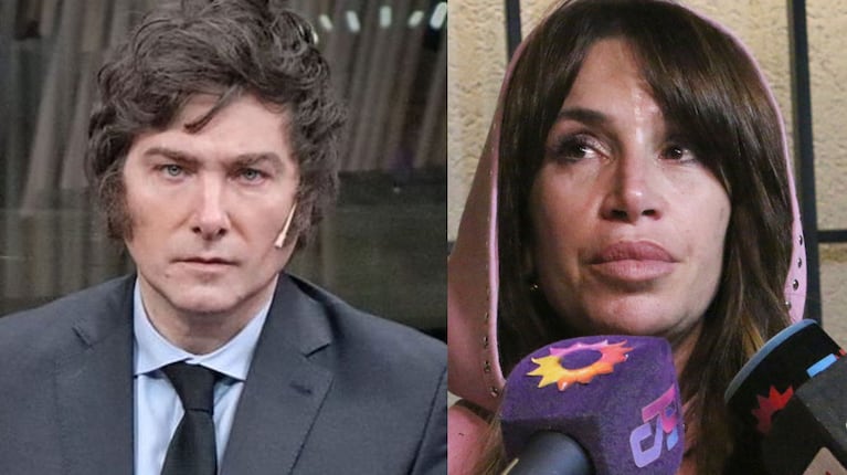 Javier Milei fulminó a Florencia Peña por la fake news sobre Jorge Messi (Foto de X y de Movilpress)