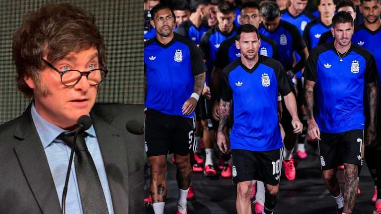 Javier Milei y la Selección Argentina (Fotos: captura eltrece y Instagram @afaseleccion)