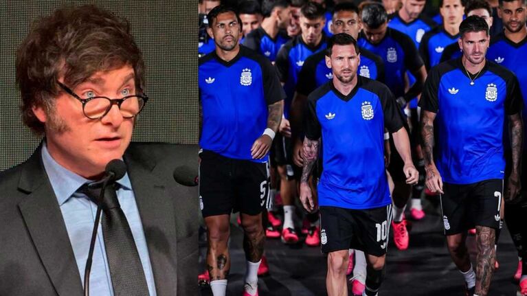 Javier Milei y la Selección Argentina (Fotos: captura eltrece y Instagram @afaseleccion)