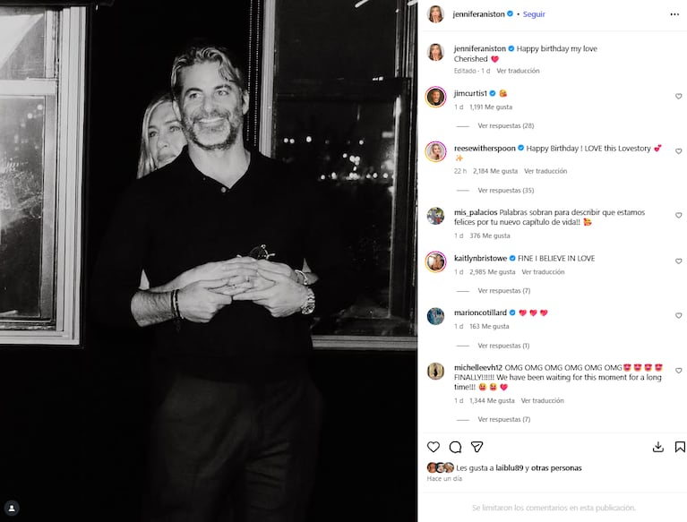 Jennifer Aniston subió la primera foto con su nuevo novio: así fue el saludo de cumpleaños | Créditos: Instagram @jenniferaniston