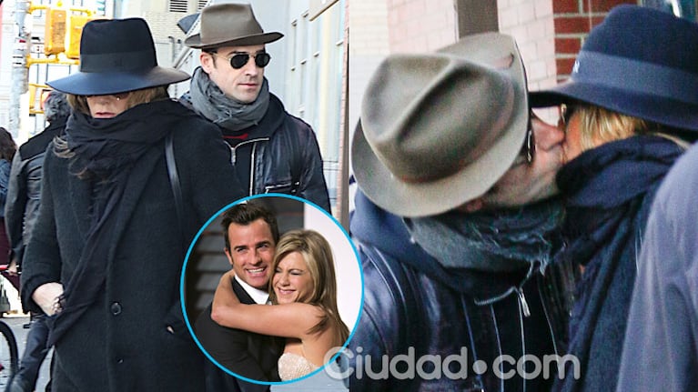 Jennifer Aniston y Justin Theroux, juntos en Nueva York (Fotos: GrosbyGroup y AFP). 