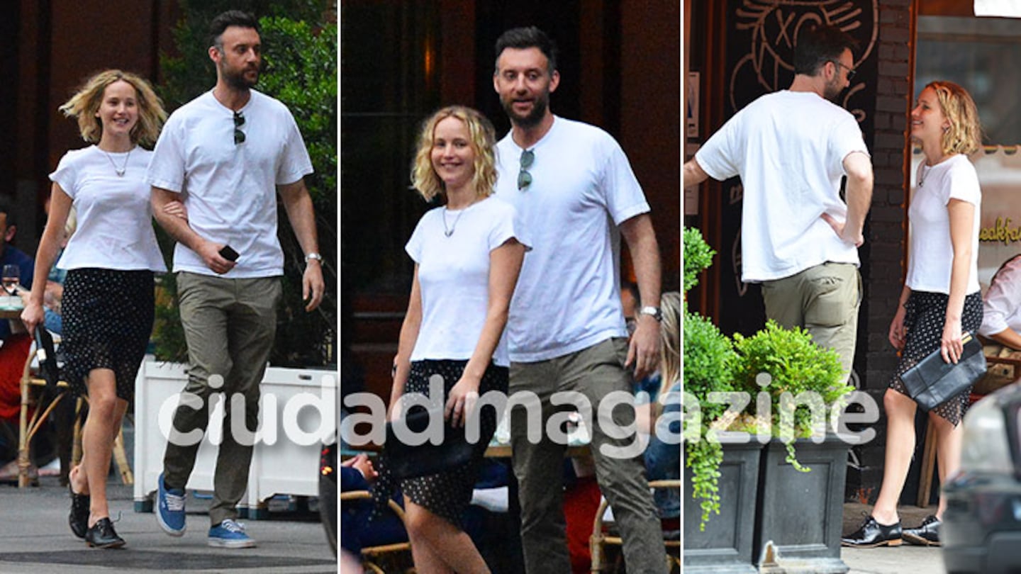 Jennifer Lawrence, feliz y enamorada junto a su nuevo novio en las calles del Soho de Nueva York. Foto: Grosby Group