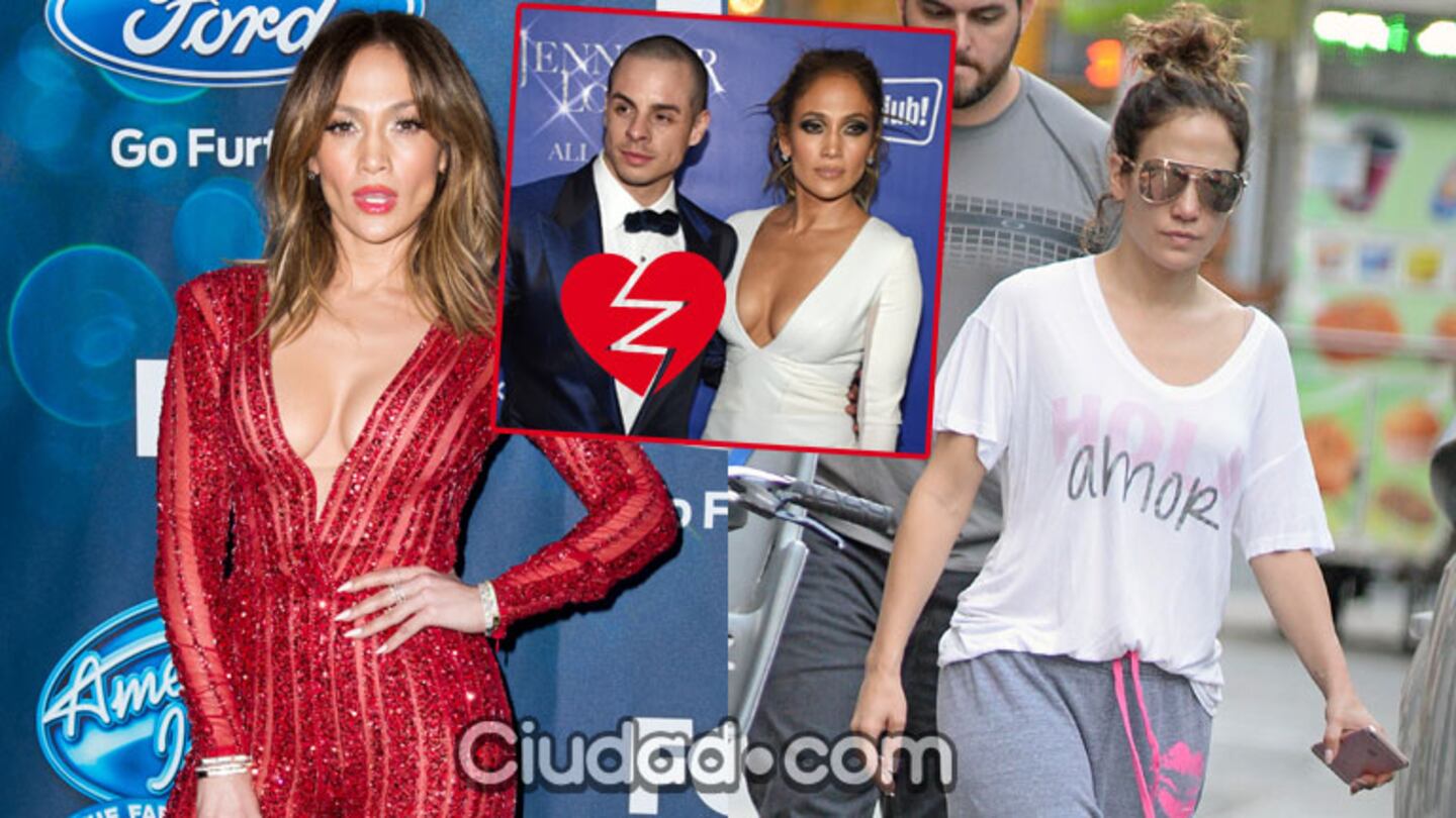 Jennifer Lopez se mostró cabizbaja y con look casual (Fotos: GrosbyGroup y AFP).