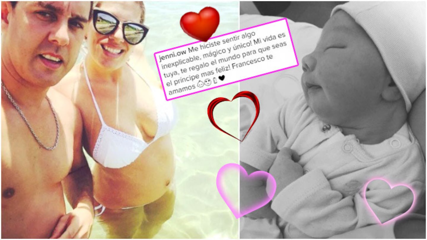 Jenny de Cuestión de Peso dio a luz a su Francesco, su primer hijo (Fotos: Instagram)