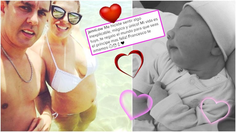 Jenny de Cuestión de Peso dio a luz a su Francesco, su primer hijo (Fotos: Instagram)