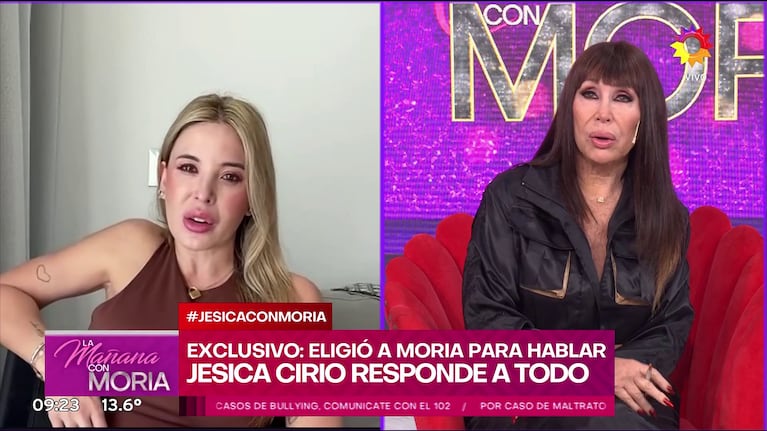 Jésica Cirio habló en La Mañana con Moria (Foto: captura de eltrece).