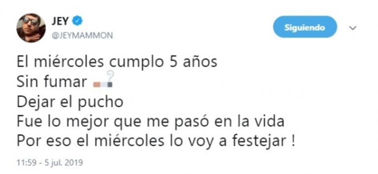 Jey Mammón y su aniversario más especial: "Fue lo mejor que me pasó en la vida, cumplo 5 años sin fumar"