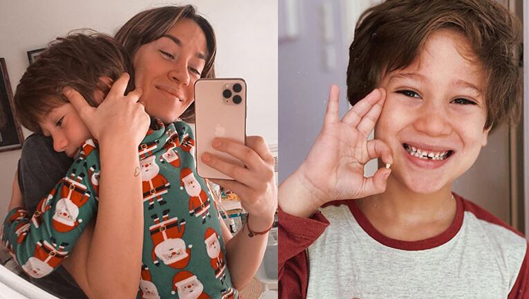 Jime celebró la caída del diente de Momo.
