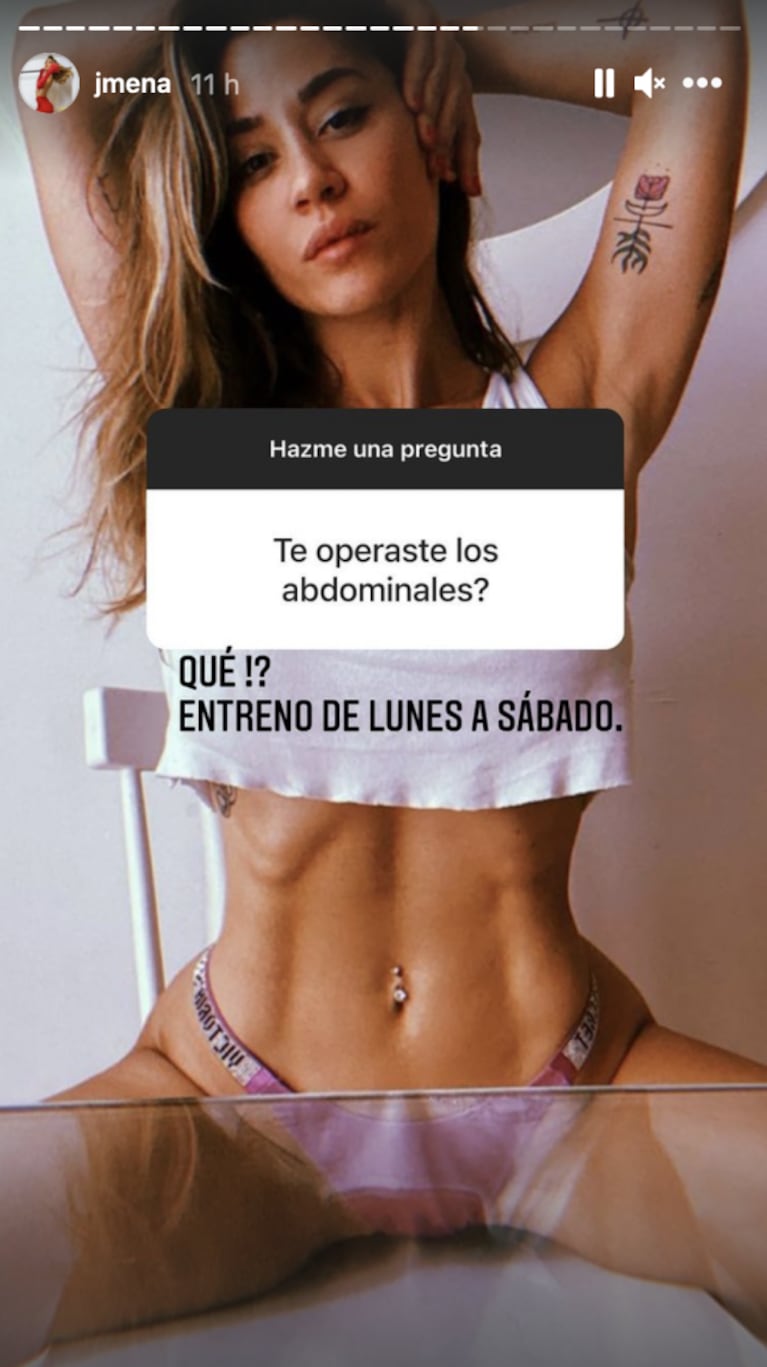 Jimena Barón aclaró si es verdad que se operó los abdominales: "¿Qué? Entreno de lunes a sábado"
