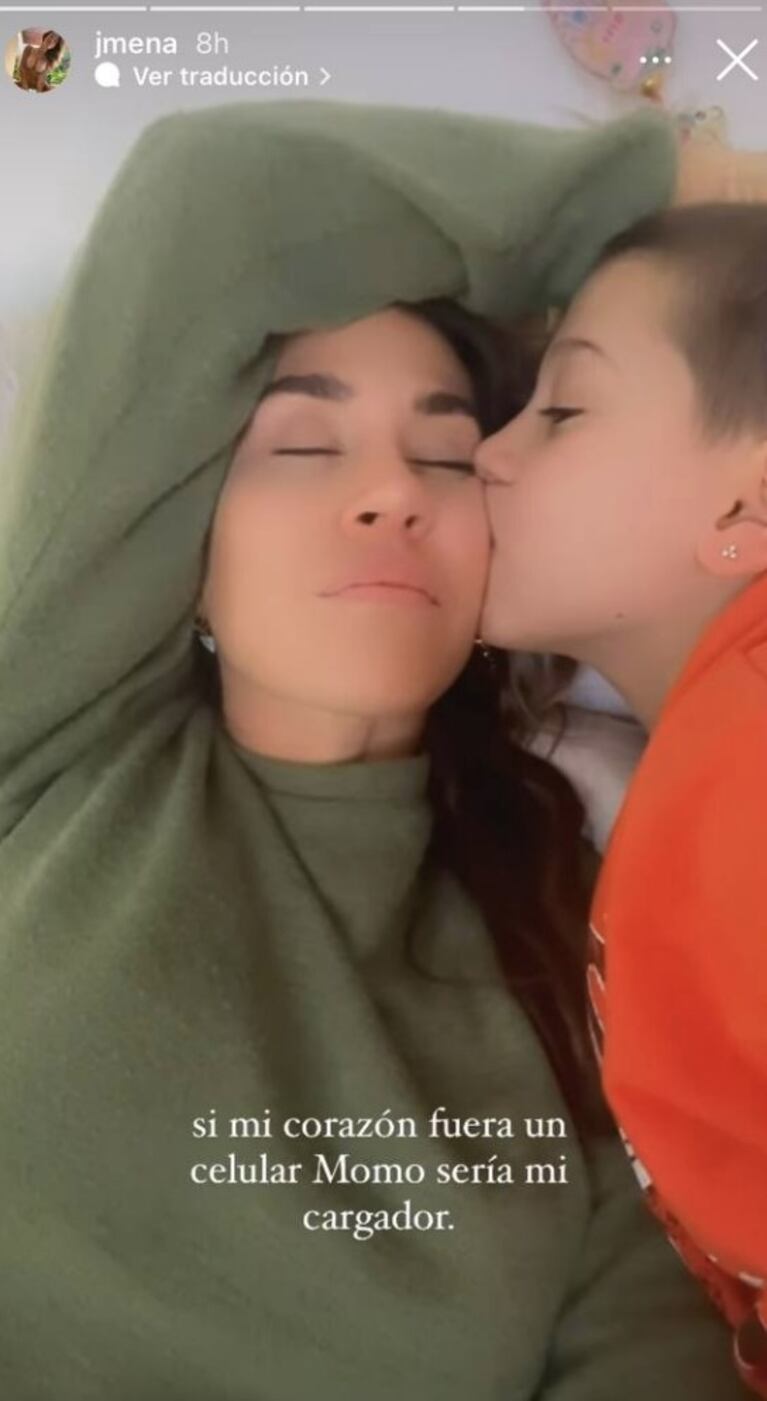 Jimena Barón compartió su tierno reencuentro con Momo Osvaldo tras sus vacaciones con su novio