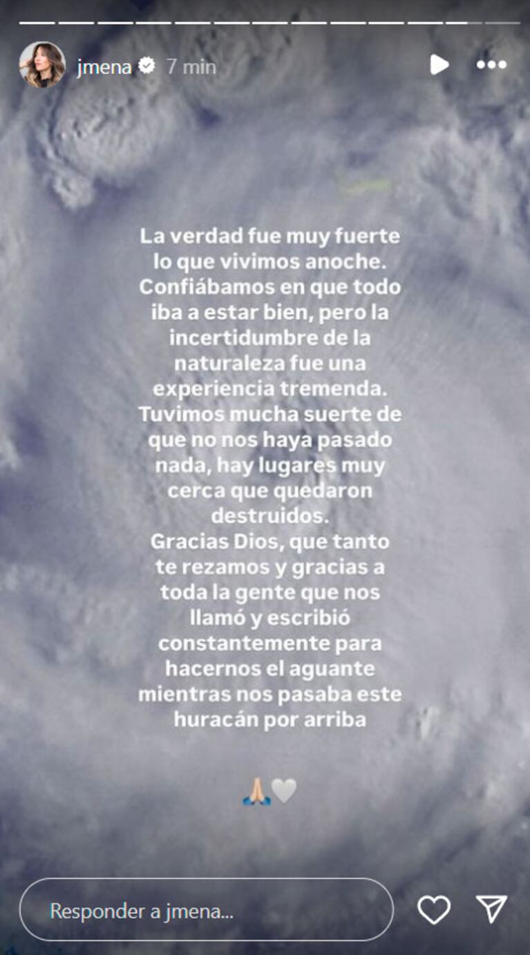Jimena Barón contó cómo vivió el paso del huracán Milton en Orlando: “Fue tremendo”