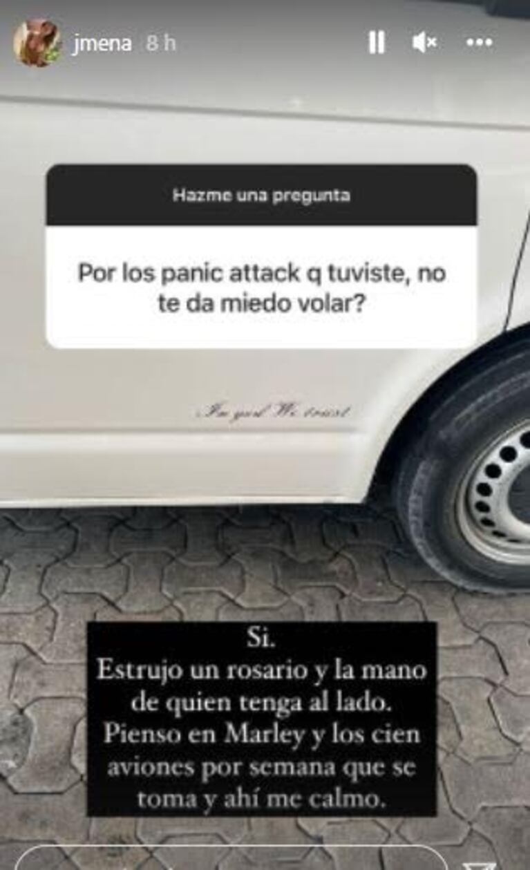 Jimena Barón contó que tras sus ataques de pánico le da miedo volar: "Estrujo un rosario"