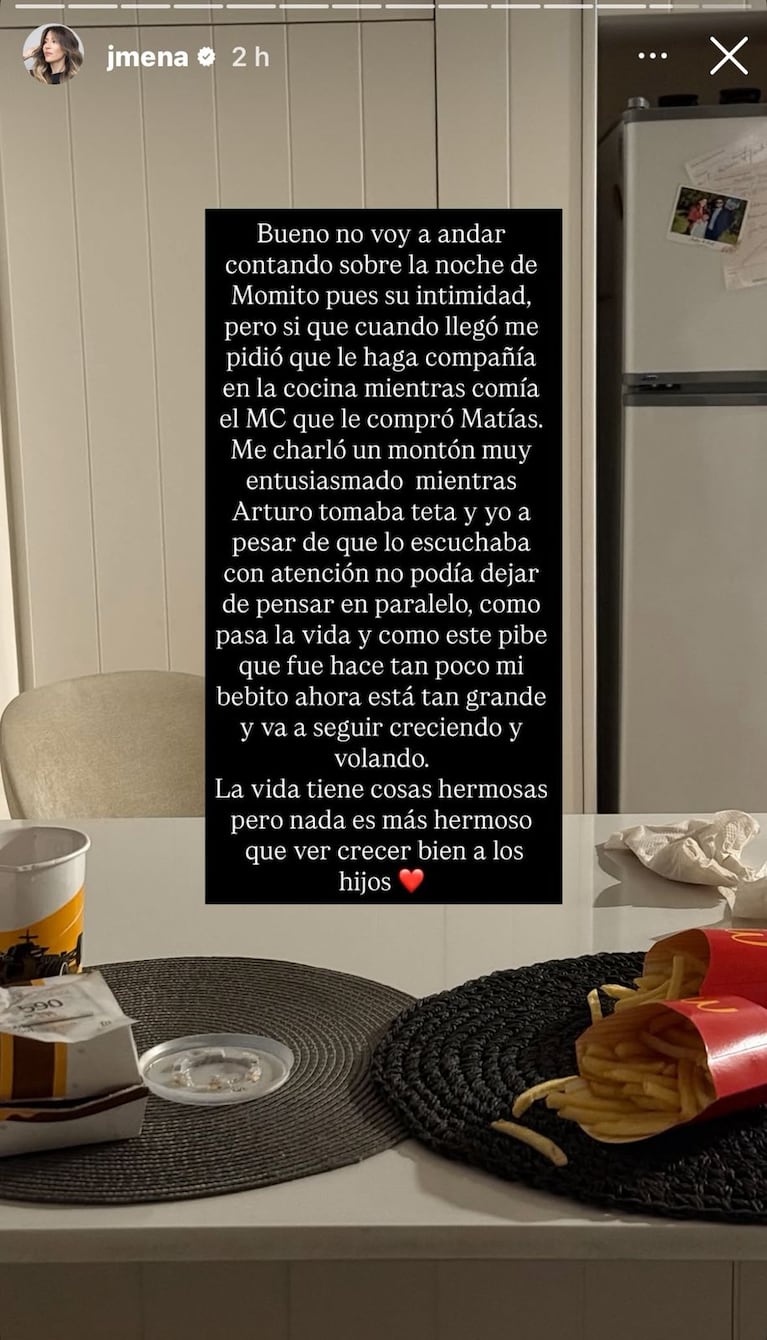 Jimena Barón, emocionada con la primera salida de su hijo Momo (Foto: captura de Instagram/@jmena).