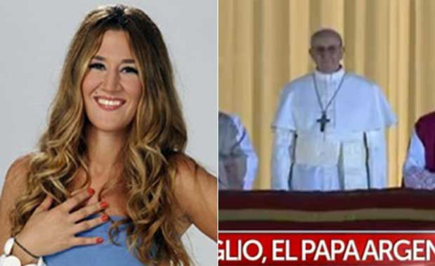 Jimena Barón está en Roma, muy cerquita del nuevo Papa Bergoglio. (Fotos: Web y Captura TN.com.ar)