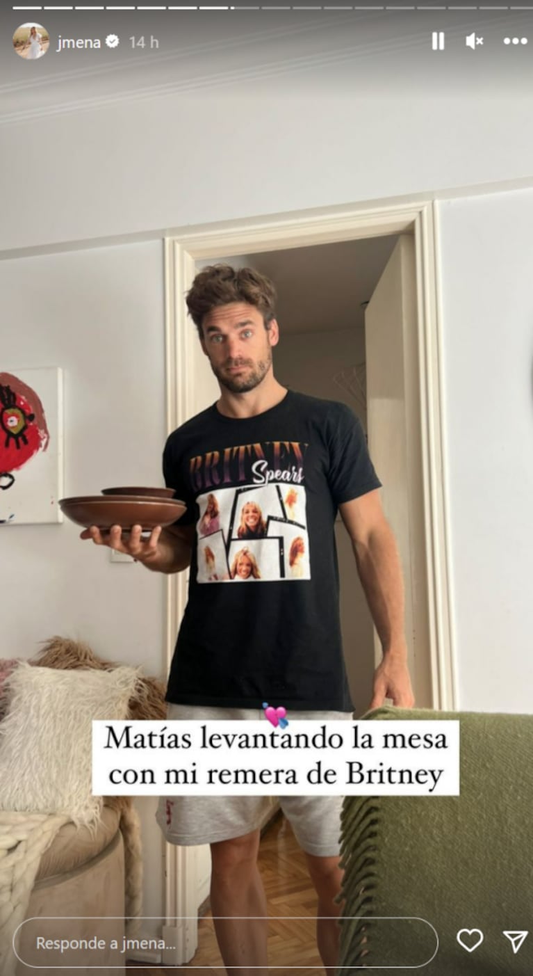 Jimena Barón expuso a Matías Palleiro por usar su remera favorita de Britney Spears