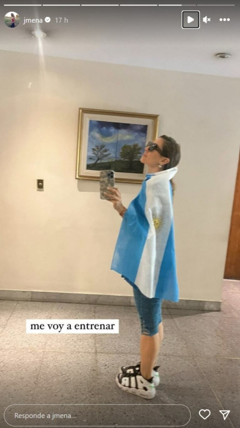 Jimena Barón, feliz con la Selección, fue a entrenar con un outfit bien argentino