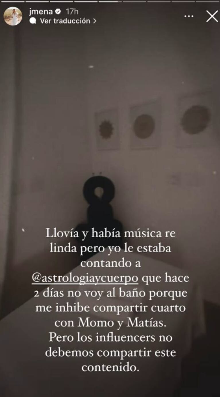 Jimena Barón hizo una escatológica confesión tras su viaje a Brasil con su novio y su hijo: "Me inhibe compartir el cuarto"