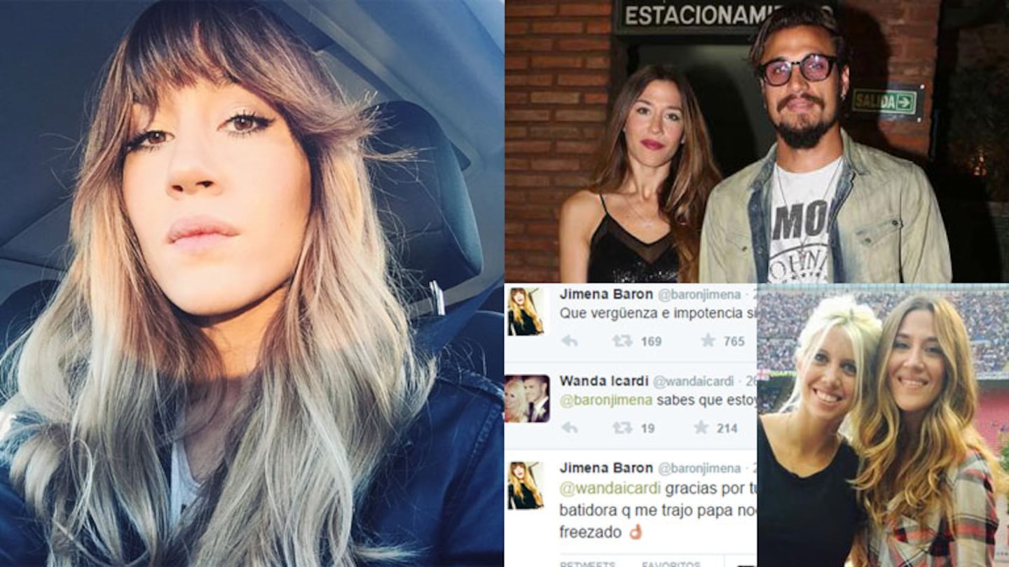 Jimena Barón, indignada con Osvaldo, recibió el apoyo de Wanda (Fotos: Web). 