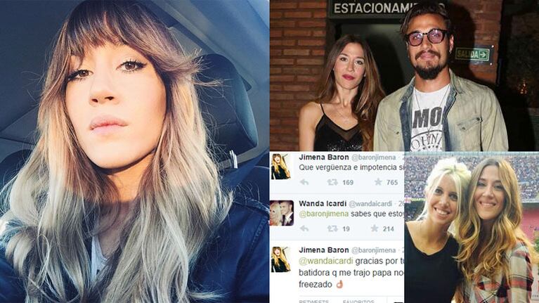 Jimena Barón, indignada con Osvaldo, recibió el apoyo de Wanda (Fotos: Web). 