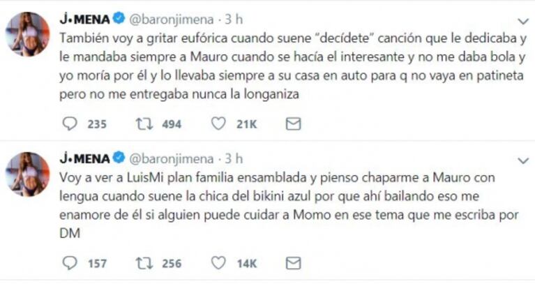 Jimena Barón irá a ver a Luis Miguel ¡y anticipa un recital hot!: "Pienso chaparme a Mauro con lengua"