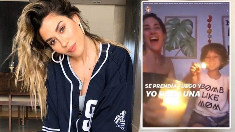 Jimena Barón, irónica tras ser criticada por jugar con fuego con Momo: Al pibe no le dan las neuronas ni para soplar un fósforo