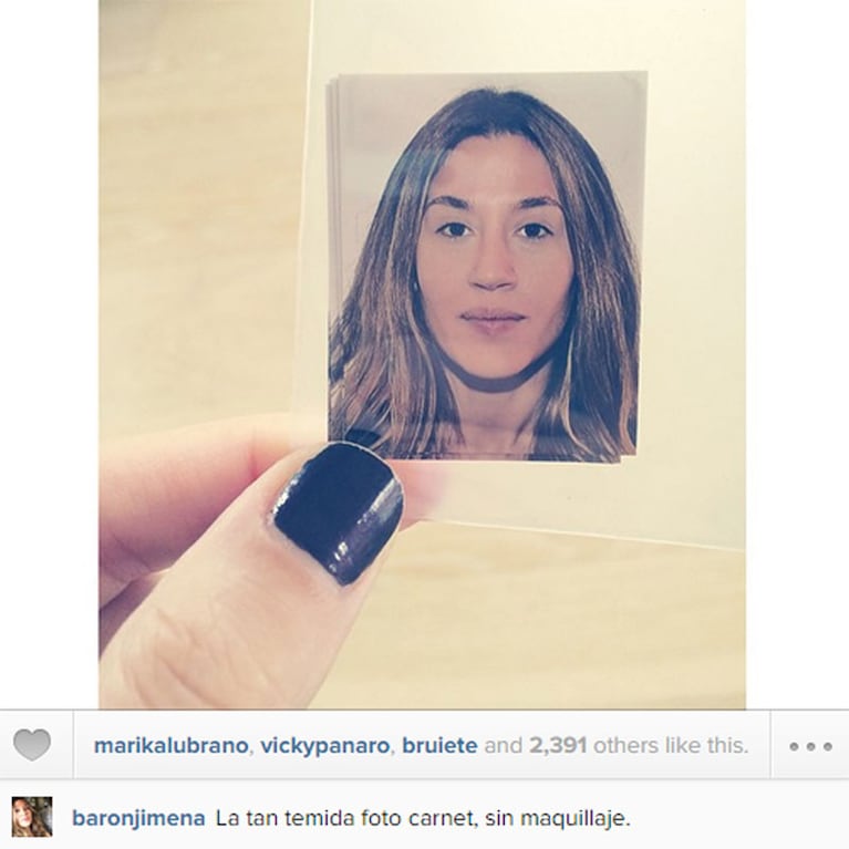 Jimena Barón levantó la apuesta y mostró "la tan temida foto carnet, sin maquillaje" (Foto: Instagram)