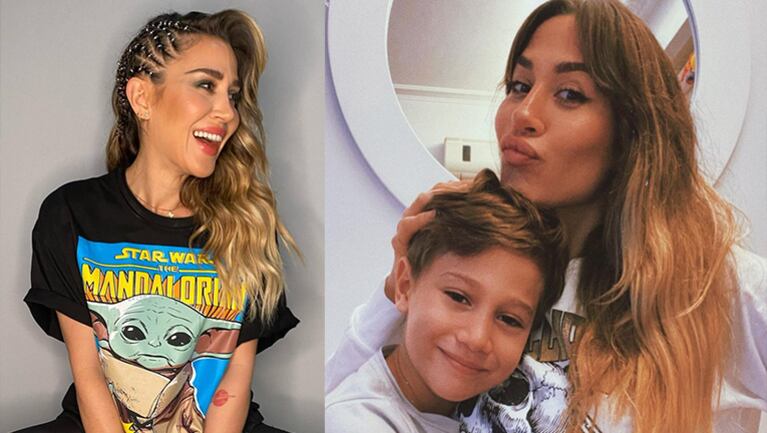 Jimena Barón mostró el divertido dibujo de su hijo.
