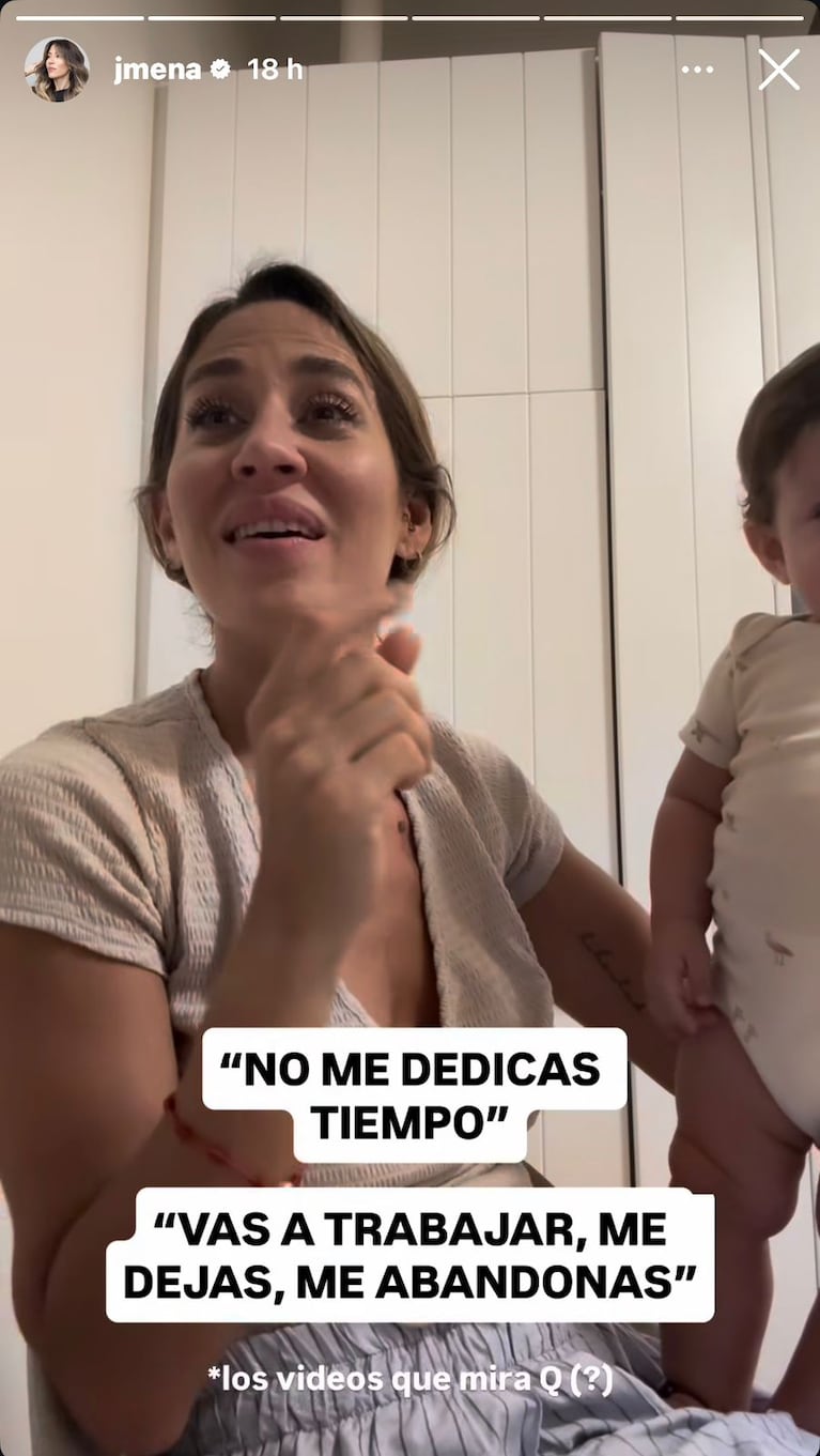 Jimena Barón mostró los reclamos que le hace su hijo mayor (Foto: captura de Instagram/@jmena).