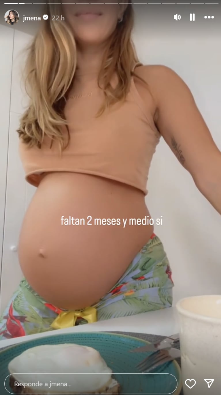 Jimena Barón mostró su panza de embarazada. Foto: IG | jmena