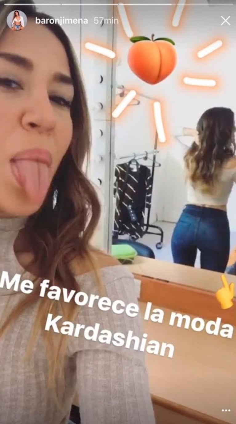 Jimena Barón, orgullosa de su cola: "Me favorece la moda Kardashian"