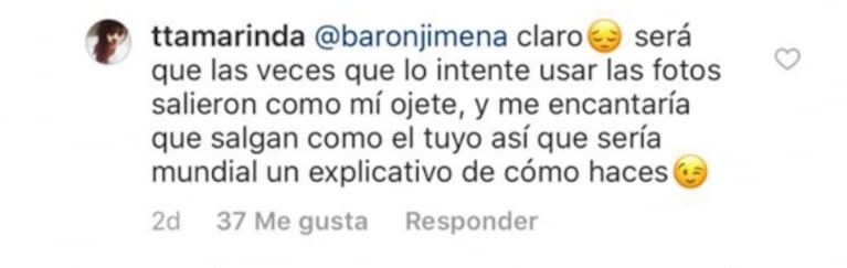 Jimena Barón publicó una foto desnuda: ¡su divertida respuesta cuando le preguntaron quién se la sacó!