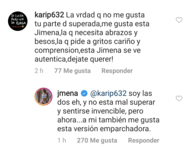 Jimena Barón respondió por qué "no agarra las 'chabombas' y se va de la casa de Daniel Osvaldo con dignidad"