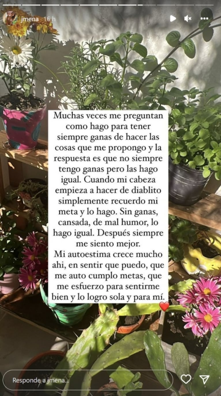 Jimena Barón reveló cómo hace para aumentar su autoestima