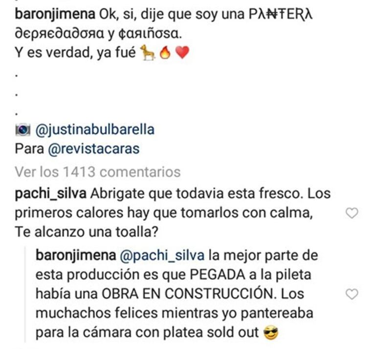 Jimena Barón reveló el detrás de escena de su producción hot: "Yo pantereaba y había una obra en construcción"