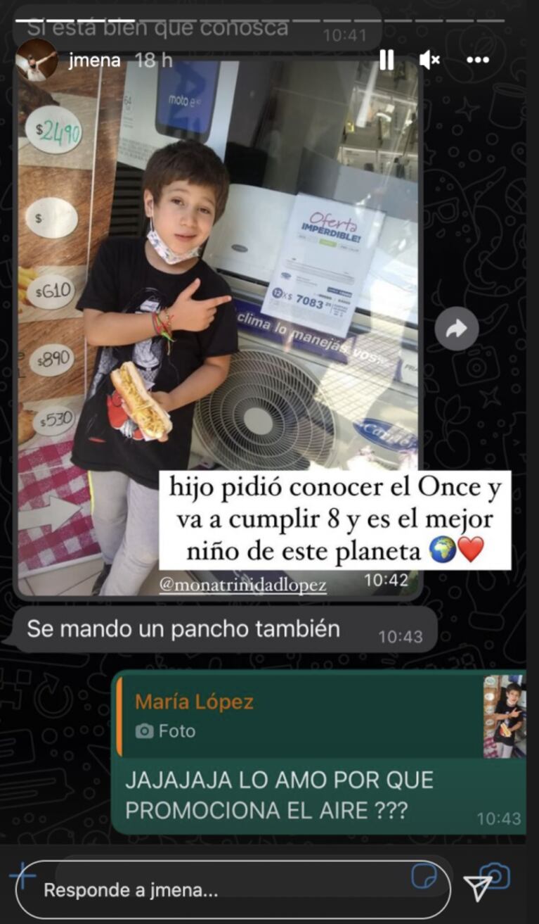 Jimena Barón reveló qué llamativo pedido hizo Momo: quiso conocer el barrio de Once