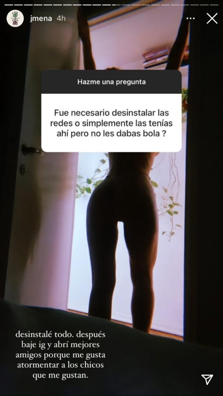 Jimena Barón reveló que nunca se fue del todo de las redes: "Había abierto 'mejores amigos' en Instagram"