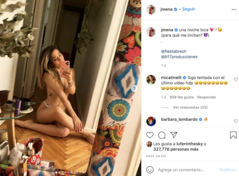 Jimena Barón salió a bailar con amigos y al volver comió papas fritas en el auto: "Una noche loca"