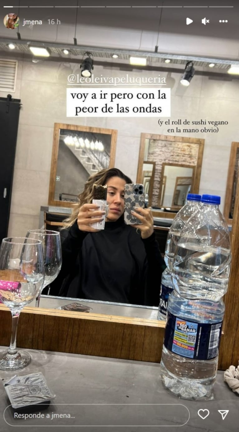 Jimena Barón se mostró fastidiosa desde la peluquería: "Con la peor de las ondas"