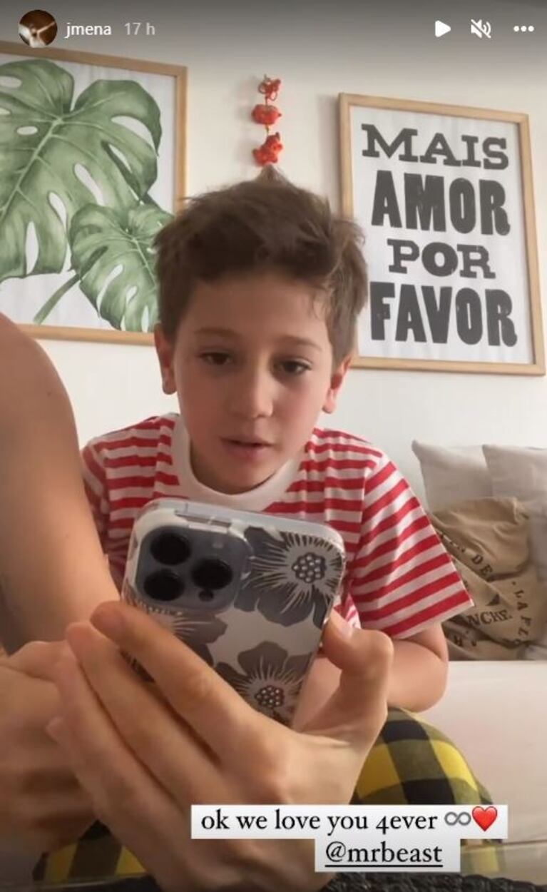 Jimena Barón sorprendió a Momo con un mensaje de su ídolo youtuber y no contuvo el llanto: "Quedó en shock"