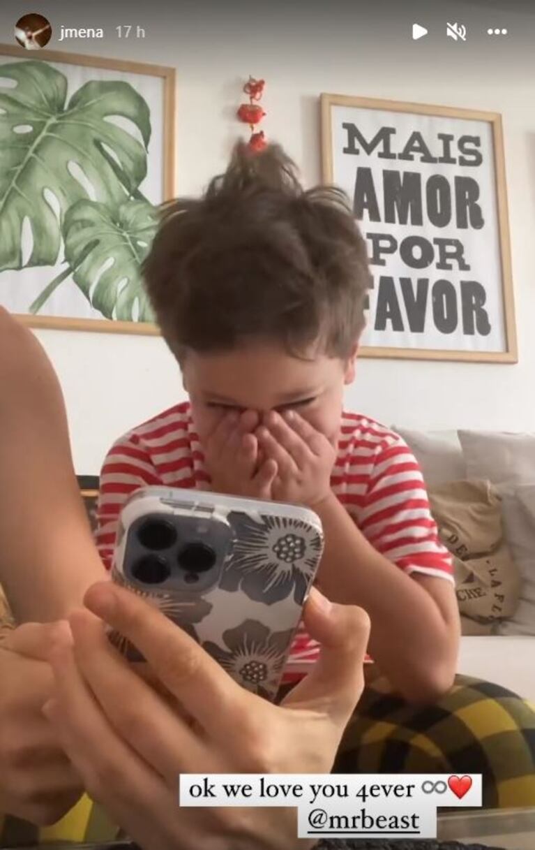 Jimena Barón sorprendió a Momo con un mensaje de su ídolo youtuber y no contuvo el llanto: "Quedó en shock"