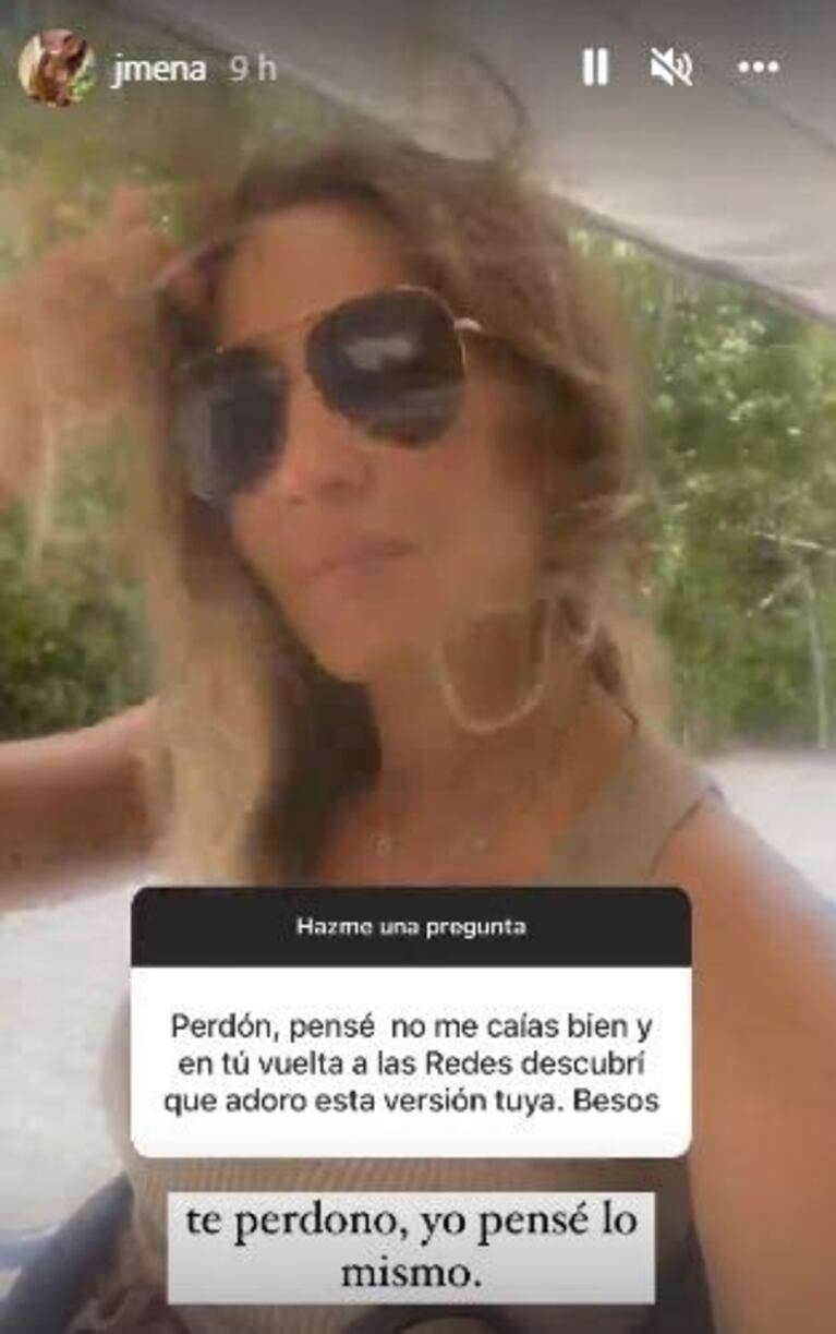 Jimena Barón sorprendió a un seguidor que le dijo que antes no le caía bien: "Yo pensé lo mismo"