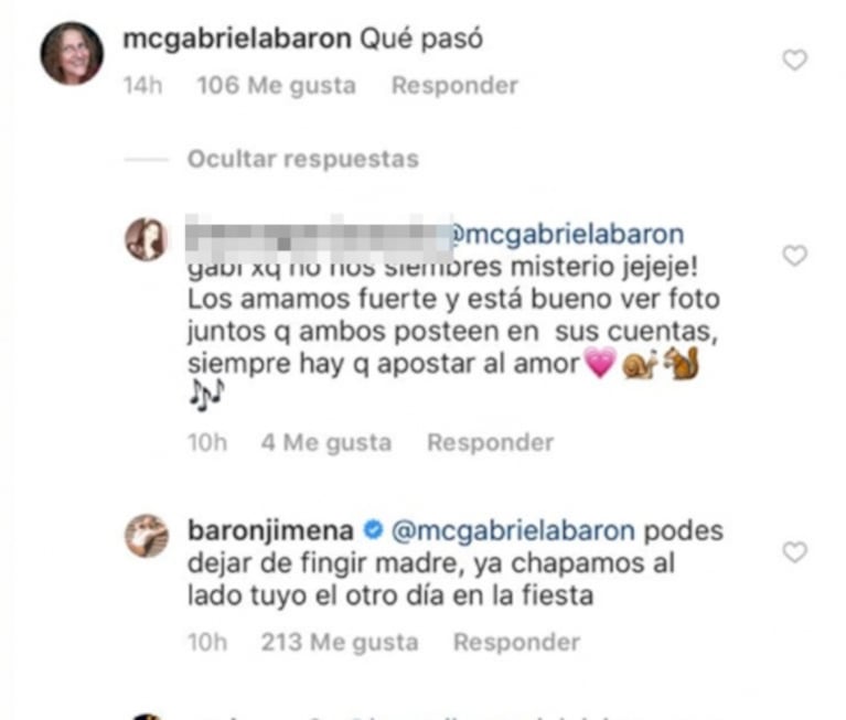Jimena Barón subió fotos “chapando” con Mauro Caiazza... ¡y mirá el comentario de la mamá de la actriz!