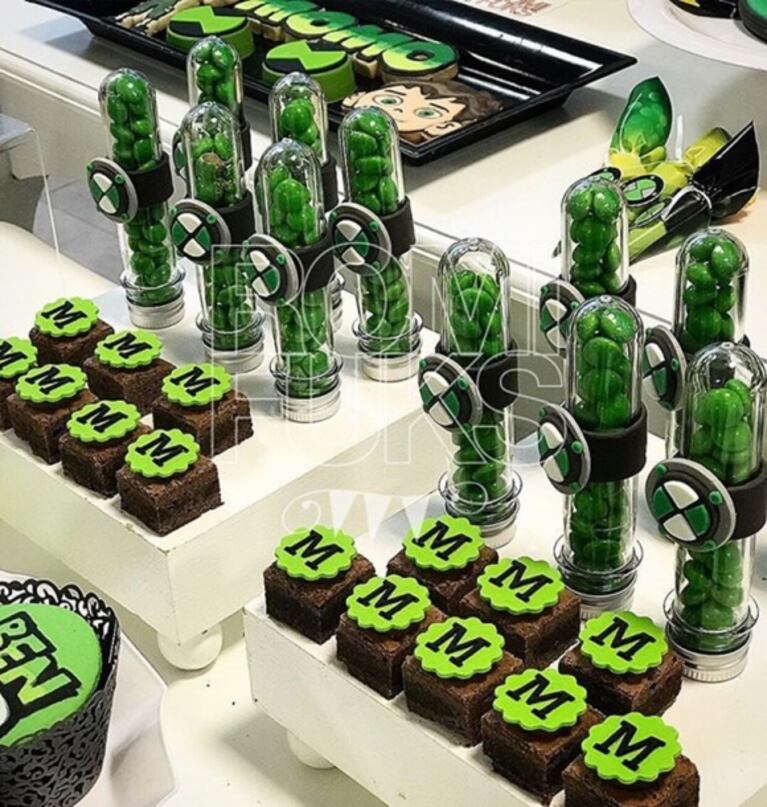 Jimena Barón y el súper festejo de cumple de su hijo: ambientación de Ben 10 y un candy bar impresionante