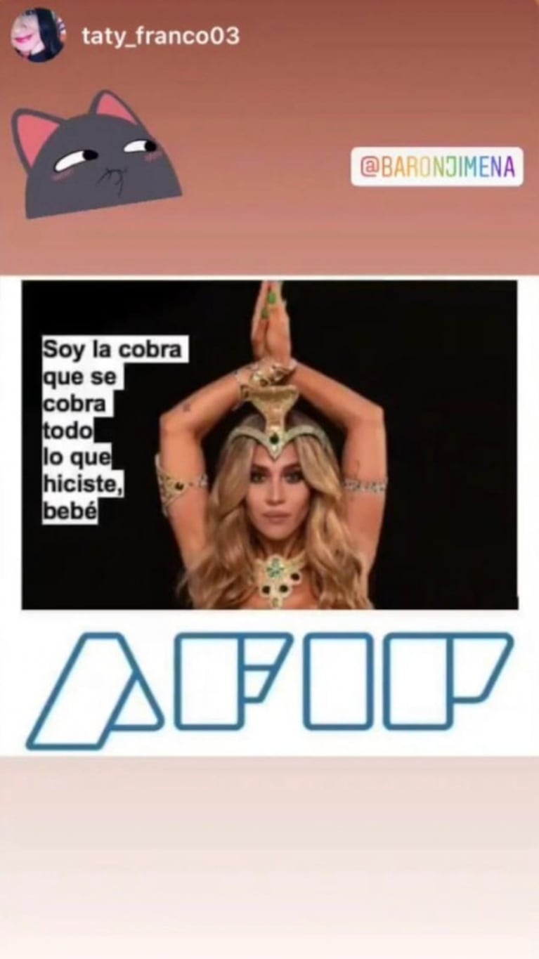 Jimena Barón y un divertido "show de memes" por el éxito de su hit La Cobra