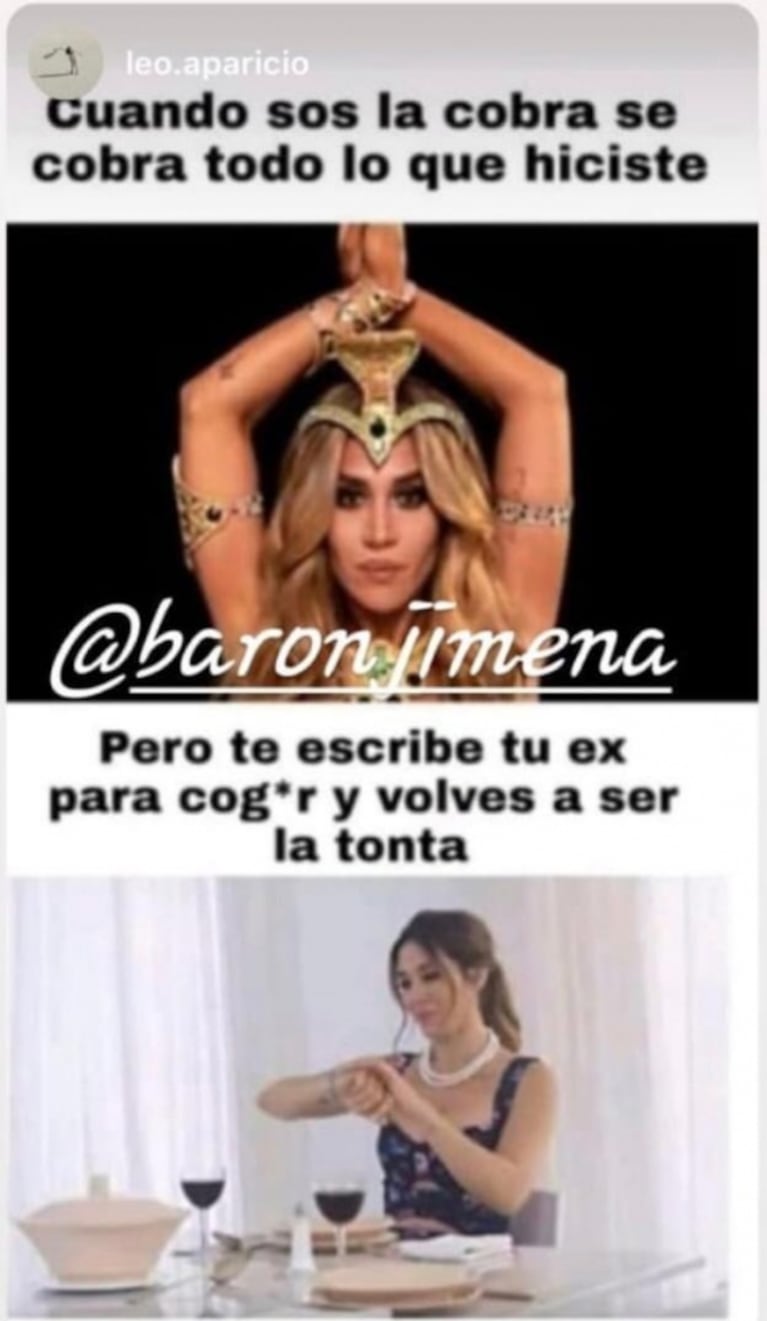 Jimena Barón y un divertido "show de memes" por el éxito de su hit La Cobra