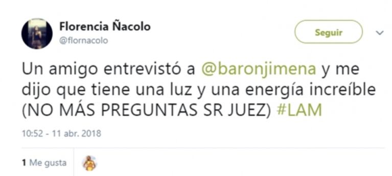 Jimena Barón y un picante tweet en medio de críticas: "Giles que están diciendo pelotudeces sobre mi vida"